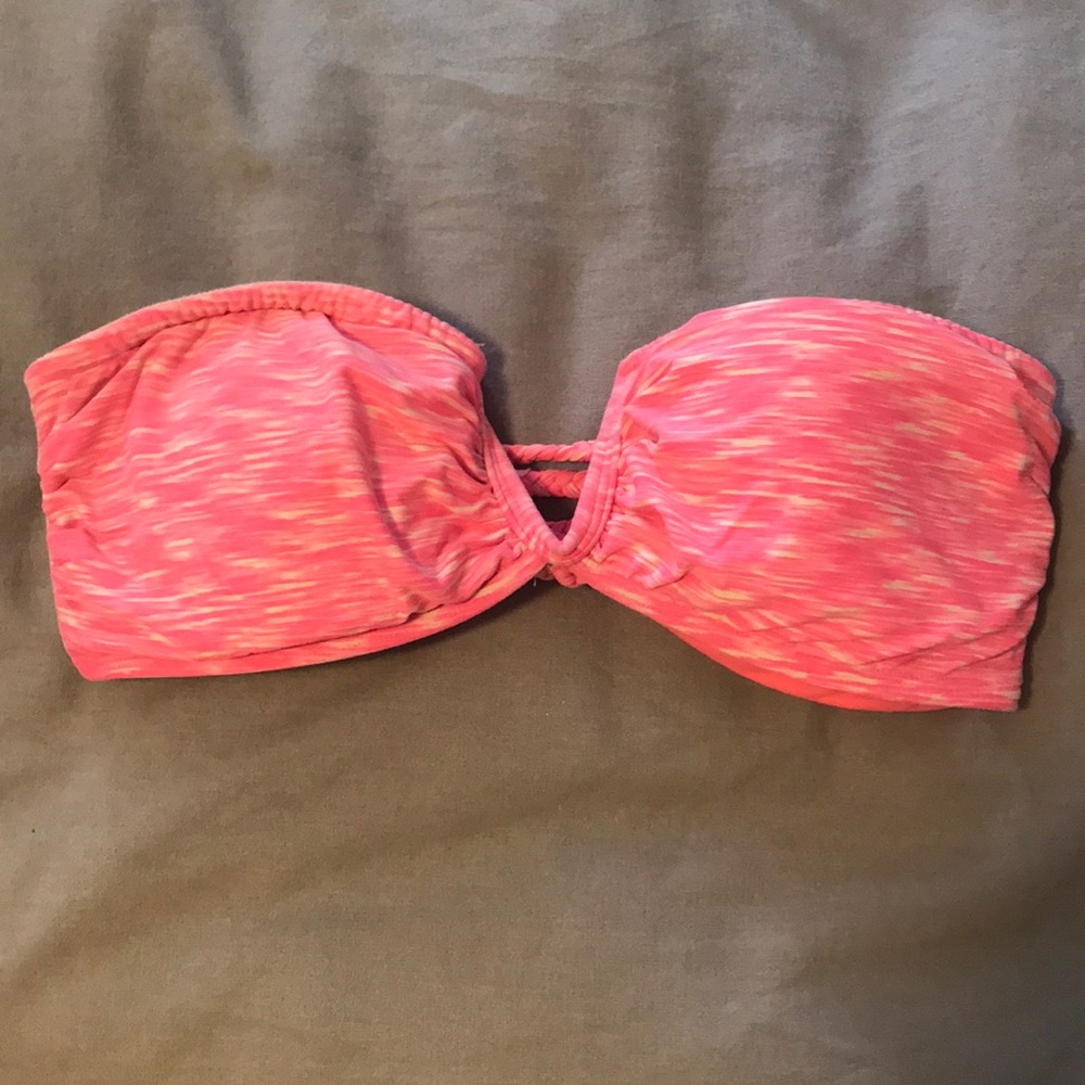 Ripcurl pink and white strapless top